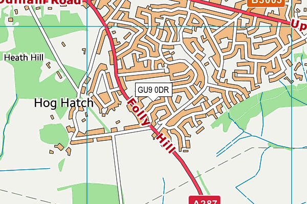 GU9 0DR map - OS VectorMap District (Ordnance Survey)