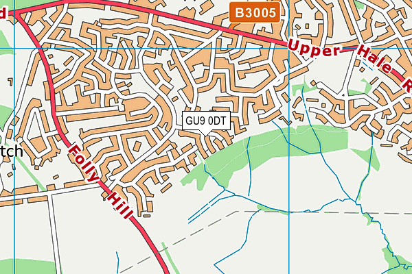GU9 0DT map - OS VectorMap District (Ordnance Survey)