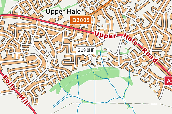 Hale Recreation Ground map (GU9 0HF) - OS VectorMap District (Ordnance Survey)