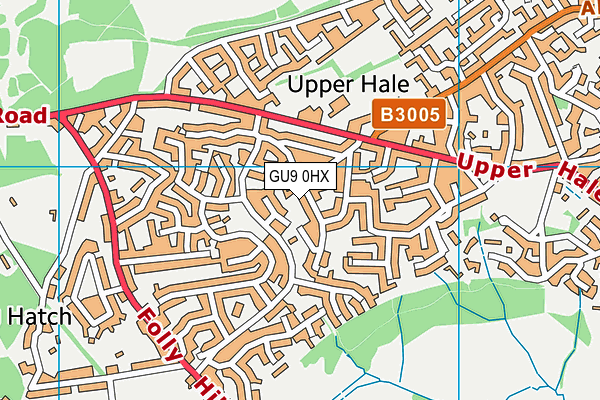 GU9 0HX map - OS VectorMap District (Ordnance Survey)