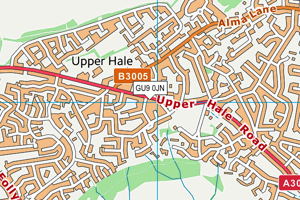 GU9 0JN map - OS VectorMap District (Ordnance Survey)