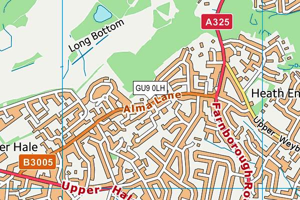 GU9 0LH map - OS VectorMap District (Ordnance Survey)