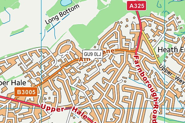 GU9 0LJ map - OS VectorMap District (Ordnance Survey)