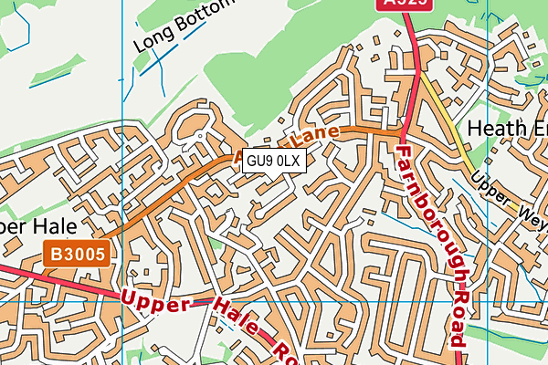 GU9 0LX map - OS VectorMap District (Ordnance Survey)