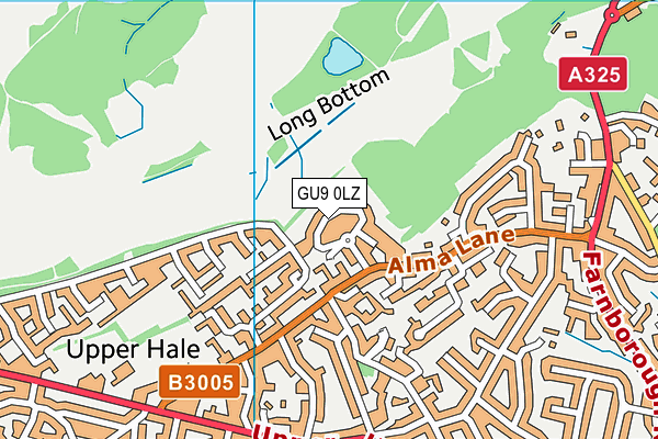GU9 0LZ map - OS VectorMap District (Ordnance Survey)