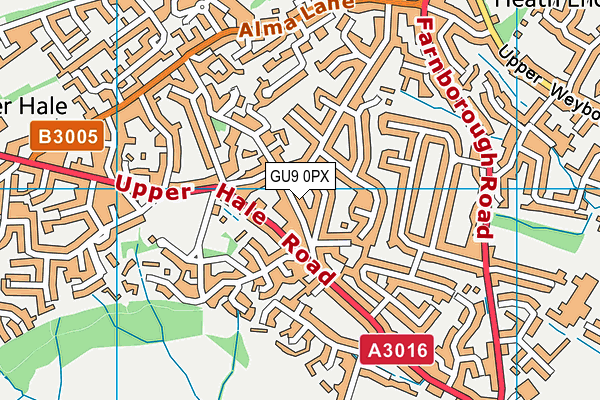 GU9 0PX map - OS VectorMap District (Ordnance Survey)