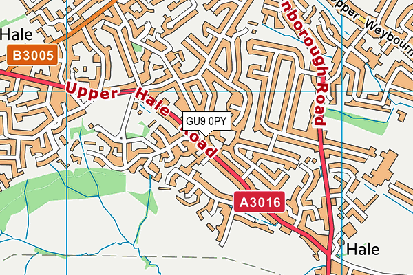 GU9 0PY map - OS VectorMap District (Ordnance Survey)