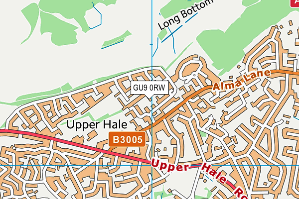 GU9 0RW map - OS VectorMap District (Ordnance Survey)