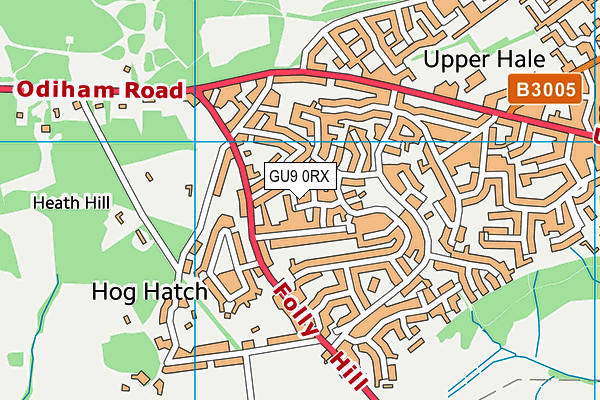 GU9 0RX map - OS VectorMap District (Ordnance Survey)