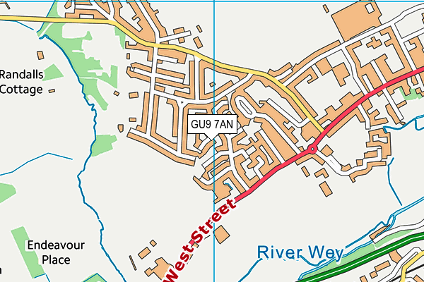GU9 7AN map - OS VectorMap District (Ordnance Survey)