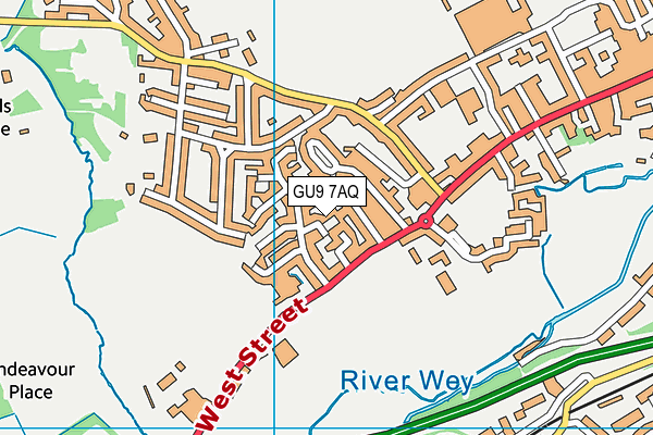 GU9 7AQ map - OS VectorMap District (Ordnance Survey)