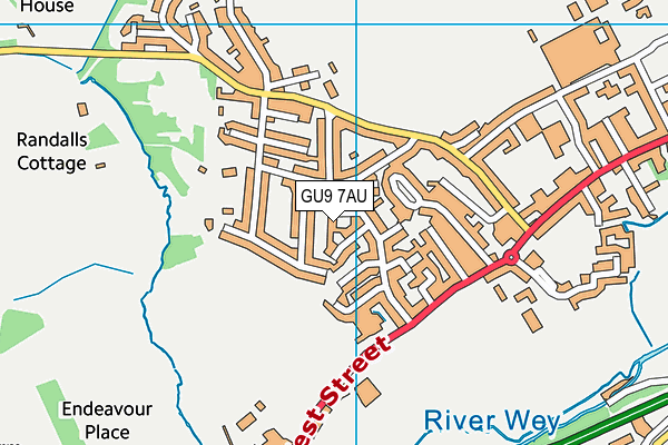 GU9 7AU map - OS VectorMap District (Ordnance Survey)