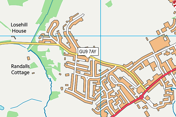 GU9 7AY map - OS VectorMap District (Ordnance Survey)