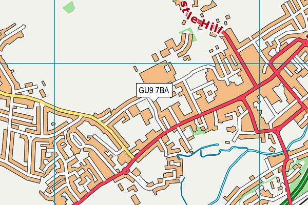 GU9 7BA map - OS VectorMap District (Ordnance Survey)
