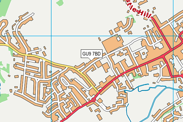 GU9 7BD map - OS VectorMap District (Ordnance Survey)
