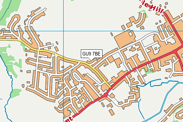 GU9 7BE map - OS VectorMap District (Ordnance Survey)