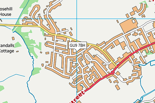 GU9 7BH map - OS VectorMap District (Ordnance Survey)