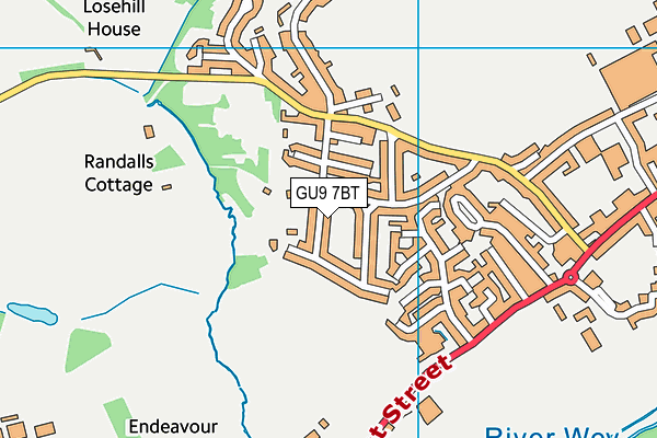 GU9 7BT map - OS VectorMap District (Ordnance Survey)