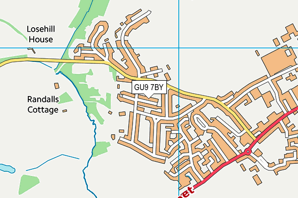 GU9 7BY map - OS VectorMap District (Ordnance Survey)