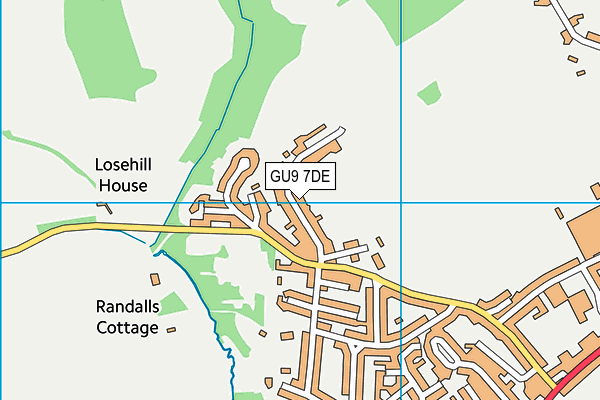 GU9 7DE map - OS VectorMap District (Ordnance Survey)