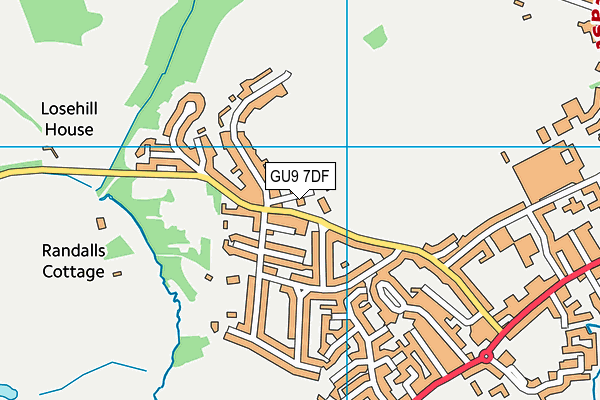 GU9 7DF map - OS VectorMap District (Ordnance Survey)