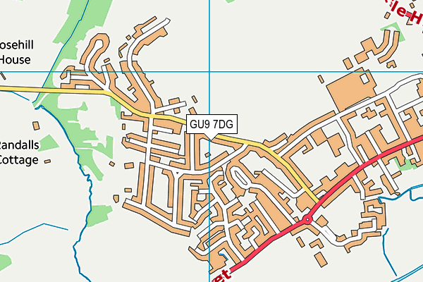 GU9 7DG map - OS VectorMap District (Ordnance Survey)