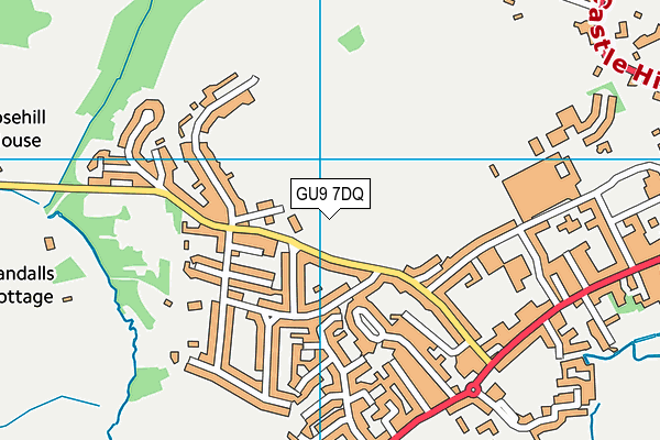 GU9 7DQ map - OS VectorMap District (Ordnance Survey)
