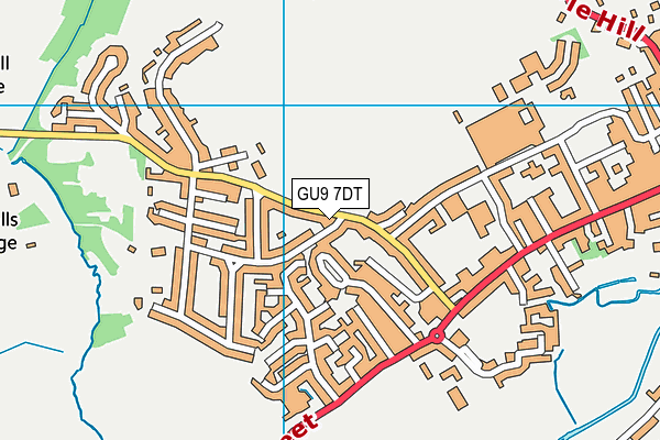 GU9 7DT map - OS VectorMap District (Ordnance Survey)