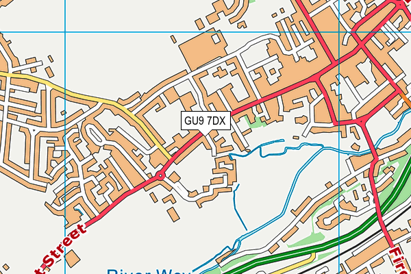 GU9 7DX map - OS VectorMap District (Ordnance Survey)