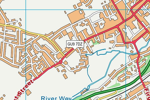 GU9 7DZ map - OS VectorMap District (Ordnance Survey)