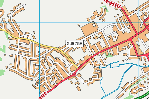 GU9 7GE map - OS VectorMap District (Ordnance Survey)
