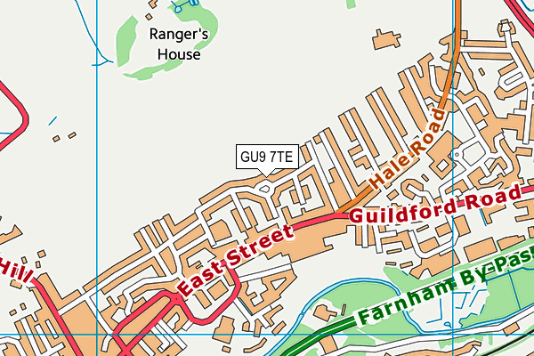 GU9 7TE map - OS VectorMap District (Ordnance Survey)