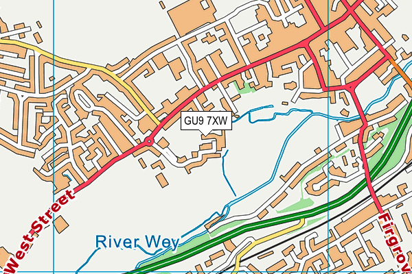 GU9 7XW map - OS VectorMap District (Ordnance Survey)