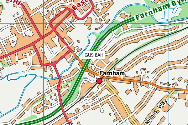 GU9 8AH map - OS VectorMap District (Ordnance Survey)