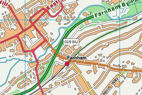 GU9 8AJ map - OS VectorMap District (Ordnance Survey)