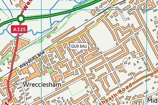 GU9 8AU map - OS VectorMap District (Ordnance Survey)