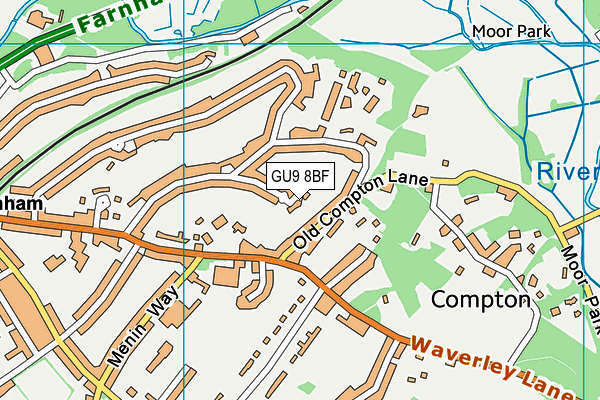 GU9 8BF map - OS VectorMap District (Ordnance Survey)
