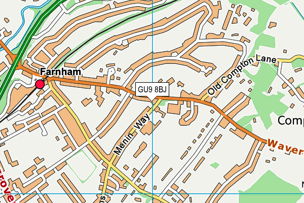 GU9 8BJ map - OS VectorMap District (Ordnance Survey)