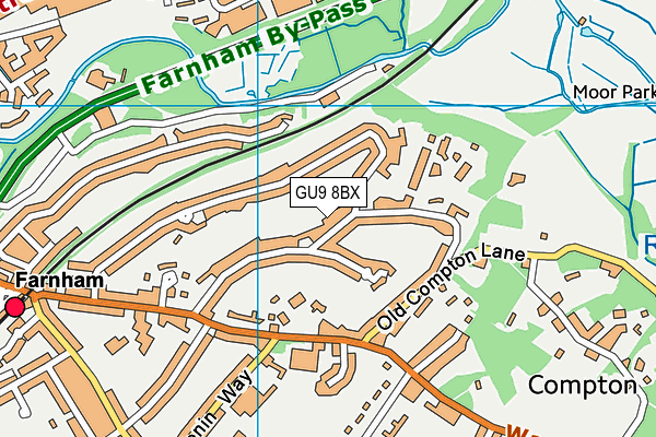 GU9 8BX map - OS VectorMap District (Ordnance Survey)