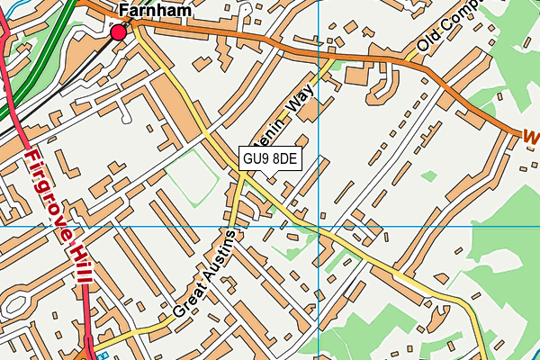 GU9 8DE map - OS VectorMap District (Ordnance Survey)