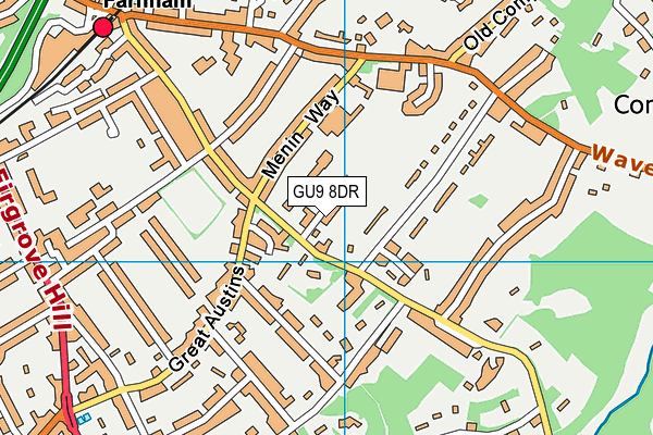 GU9 8DR map - OS VectorMap District (Ordnance Survey)