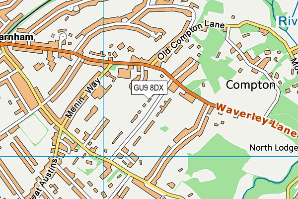 GU9 8DX map - OS VectorMap District (Ordnance Survey)