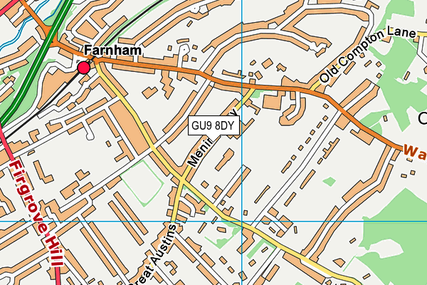South Farnham School map (GU9 8DY) - OS VectorMap District (Ordnance Survey)