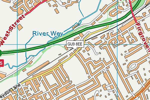 GU9 8EE map - OS VectorMap District (Ordnance Survey)