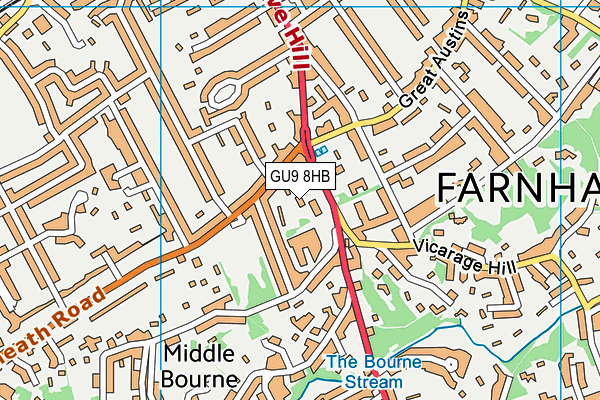 Bourne Club Limited map (GU9 8HB) - OS VectorMap District (Ordnance Survey)