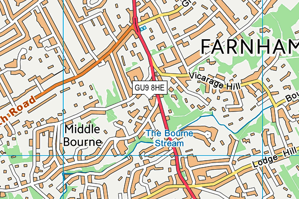 GU9 8HE map - OS VectorMap District (Ordnance Survey)