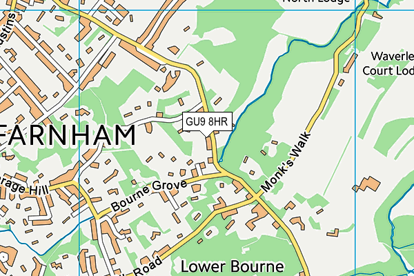 GU9 8HR map - OS VectorMap District (Ordnance Survey)