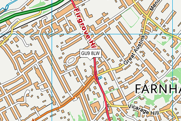 GU9 8LW map - OS VectorMap District (Ordnance Survey)