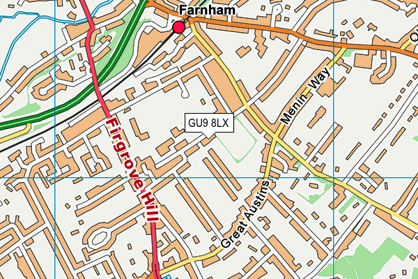 Morley Road Recreation Ground map (GU9 8LX) - OS VectorMap District (Ordnance Survey)