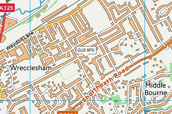 GU9 8PX map - OS VectorMap District (Ordnance Survey)